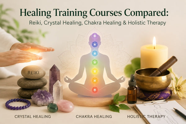 Healing Training Courses Compared: Reiki, Crystal Healing, Chakra Healing & Holistic Therapy