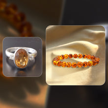 Amber Bracelate & Citrine Ring