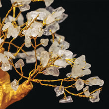 Clear Quartz Crystal Tree with Golden Potli (Free 3 Sets of Chinese Coins)