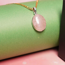 Rose Quartz Pendant (Pure Silver 95%) 1 inch
