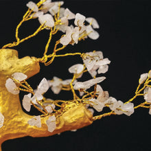 Rose Quartz Crystal Tree with Golden Pot (Free 3 Sets of Chinese Coins)