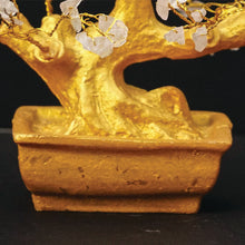 Rose Quartz Crystal Tree with Golden Pot (Free 3 Sets of Chinese Coins)