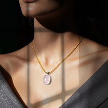 Rose Quartz Pendant (Pure Silver 95%, 1 inch)