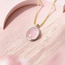 Rose Quartz Pendant (Pure Silver 95%, 1 inch)